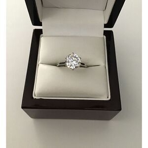 2Ct Round Cut Solitaire Sim Diamond Bridal/Engagement Ring Sz 9